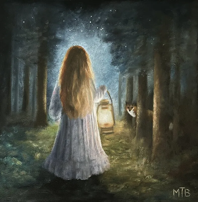 Oljemålning Kväll av Maud Thilén Bengtsson