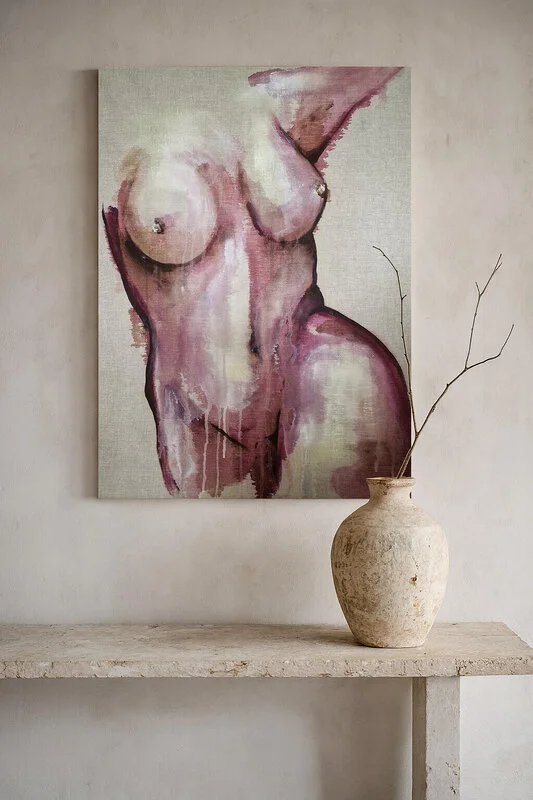 Akrylmålning Blush in motion av Lina Ekstrand