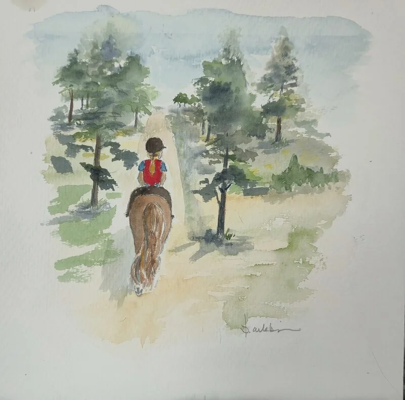 Akvarell Freja och Zixten av Berit Arlebjörk