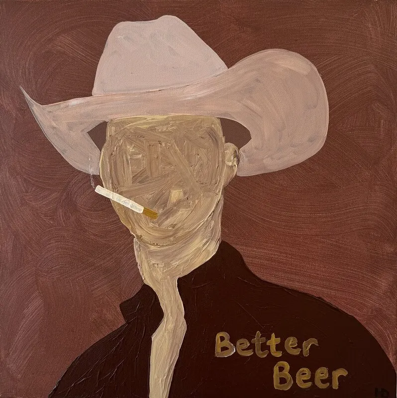 Akrylmålning Doug av Hannah Davies