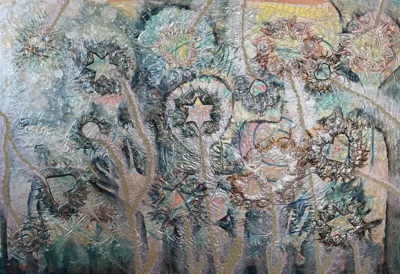 Akrylmålning My light is full av Sara Dhillon Lissbro