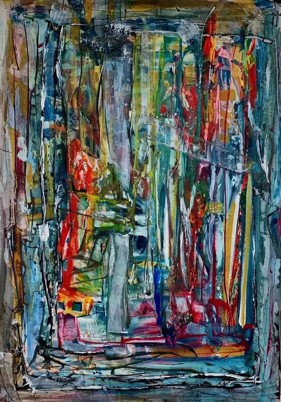 Akrylmålning In flow av Michel Kalogridis