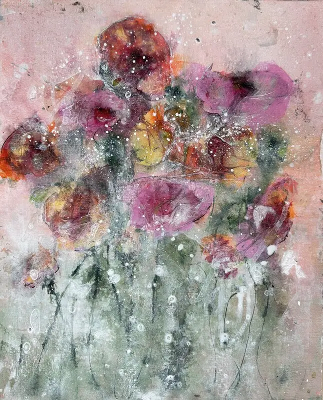 Akrylmålning Sommarblomster av C. T. Hoffmann