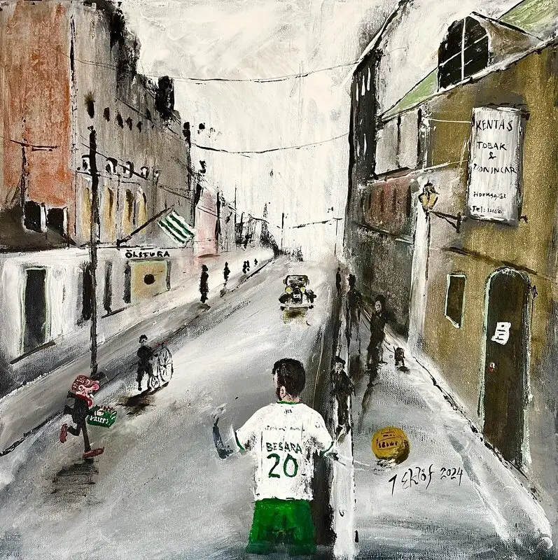 Akrylmålning Södermalm 100 år av Jonas Eklöf