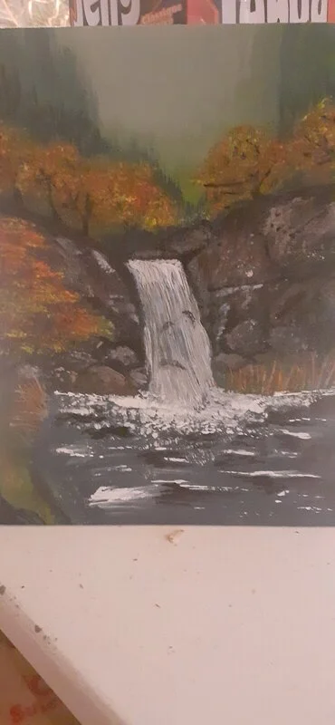 Akrylmålning Vattenfallet av Cecilia Hageltorn
