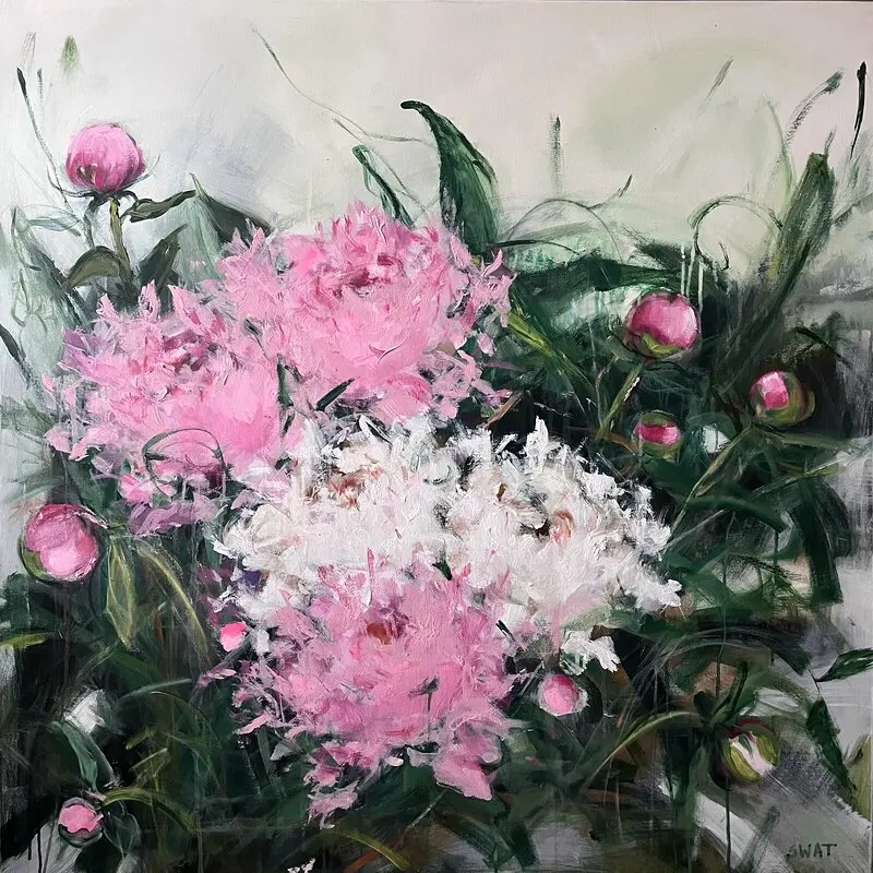 Akrylmålning Blommor av Ilona Swat