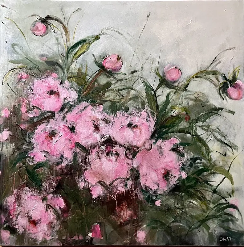 Akrylmålning Blommor av Ilona Swat