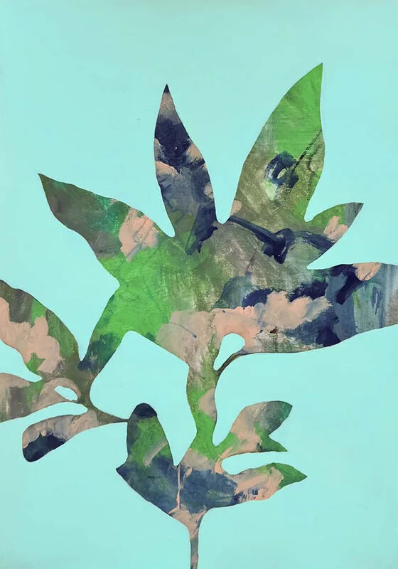 Akrylmålning Dusk Blossoms av Ann-Katrin Persson