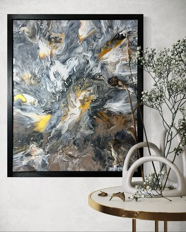 Akrylmålning Marble dreams av Helena Rystedt