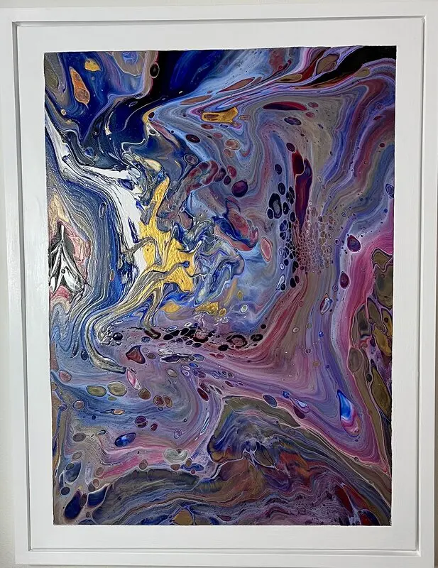 Akrylmålning Oceans of colors av Helena Rystedt
