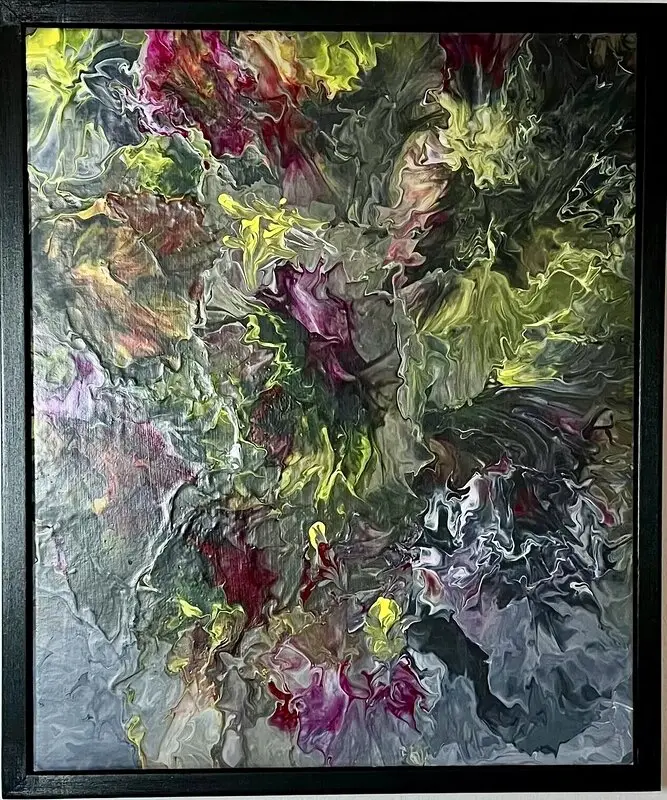 Akrylmålning Echo of colors av Helena Rystedt