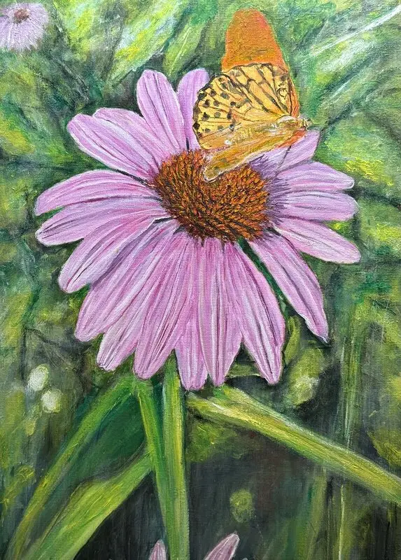 Akrylmålning Solhatt av Sofia Jonasson