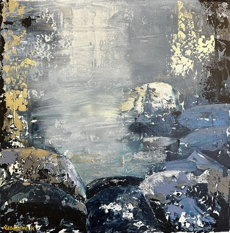 Akrylmålning Lagunens mystik av Madelene Kristiansson