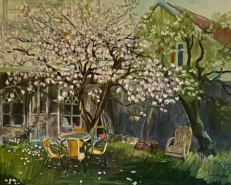 Oljemålning Magnolia av Josef Pinter