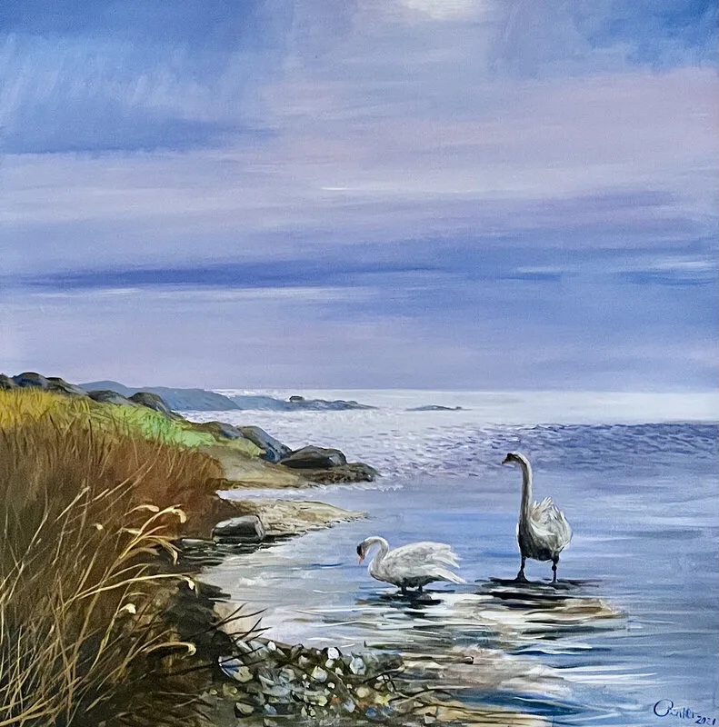 Akrylmålning Steninge av Josef Pinter