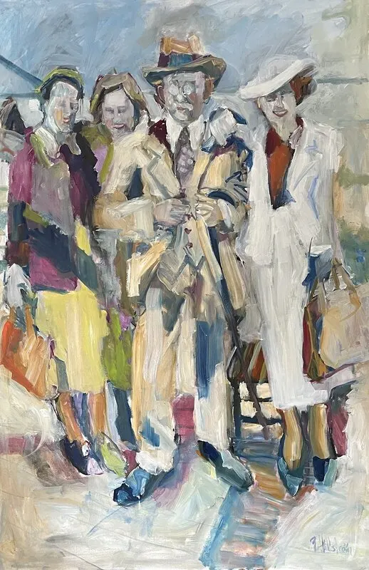 Oljemålning Mötet av Pia Hällström