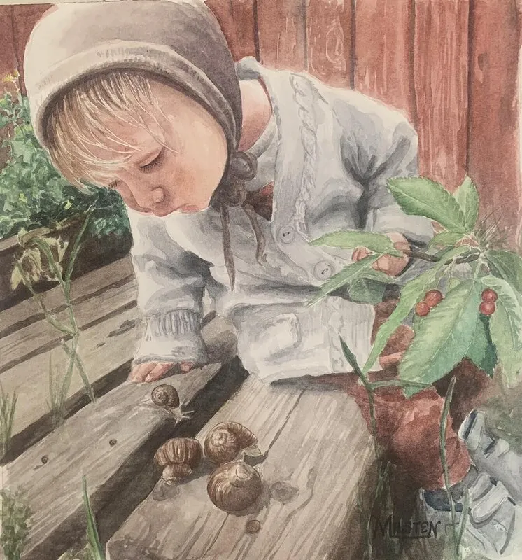 Akvarell Vart ska du ta vägen? av Nadja Eleonora Milsten