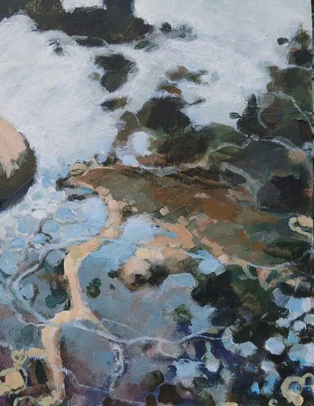 Akrylmålning Water, lake, shadow av Rebecca Landmér
