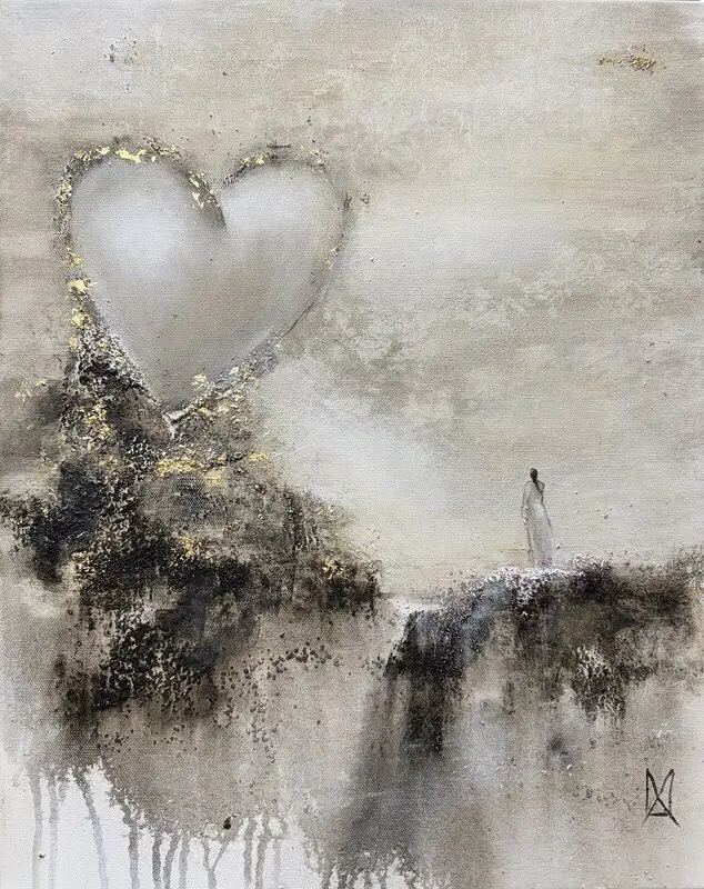 Akrylmålning LOVE is the answer av Annette MA Stocker