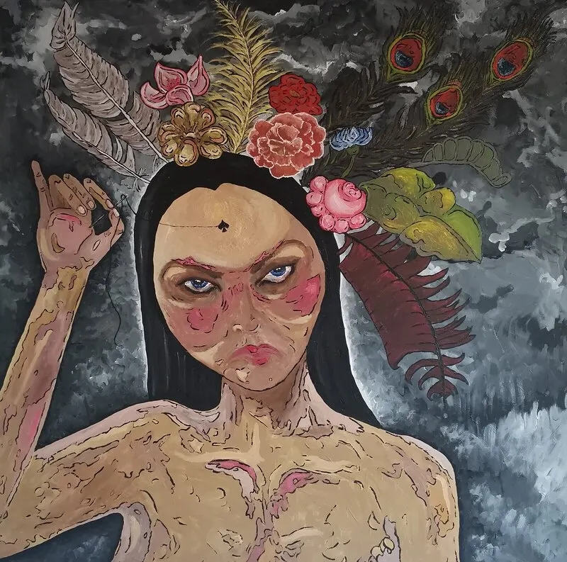 Akrylmålning av Louise Sahlström (fd Backman)