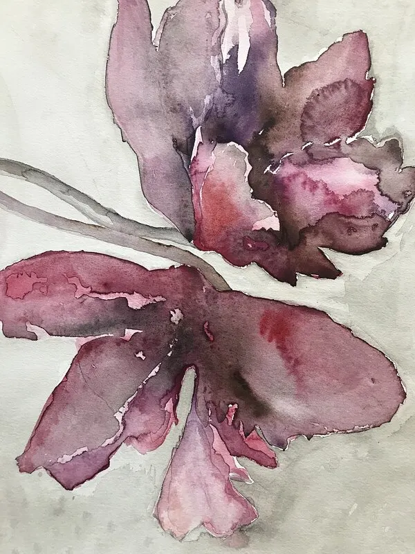 Akvarell Flower av Filippa Eneroth