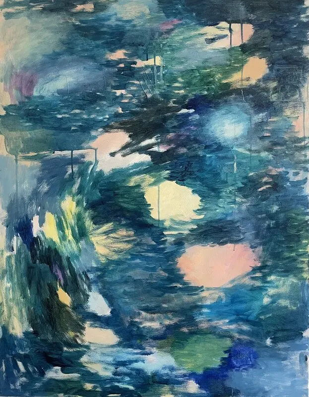 Akrylmålning Wild blue av Jessica Petersson