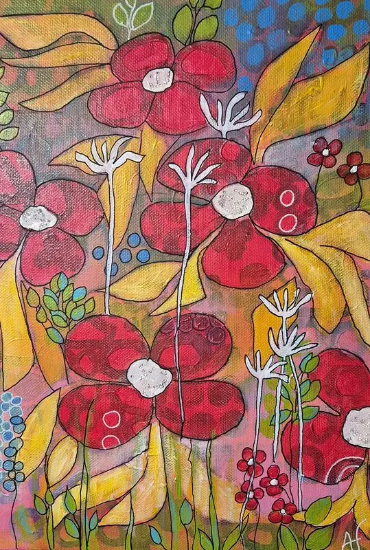 Akrylmålning Färgpoesi av Annelie Jonsson