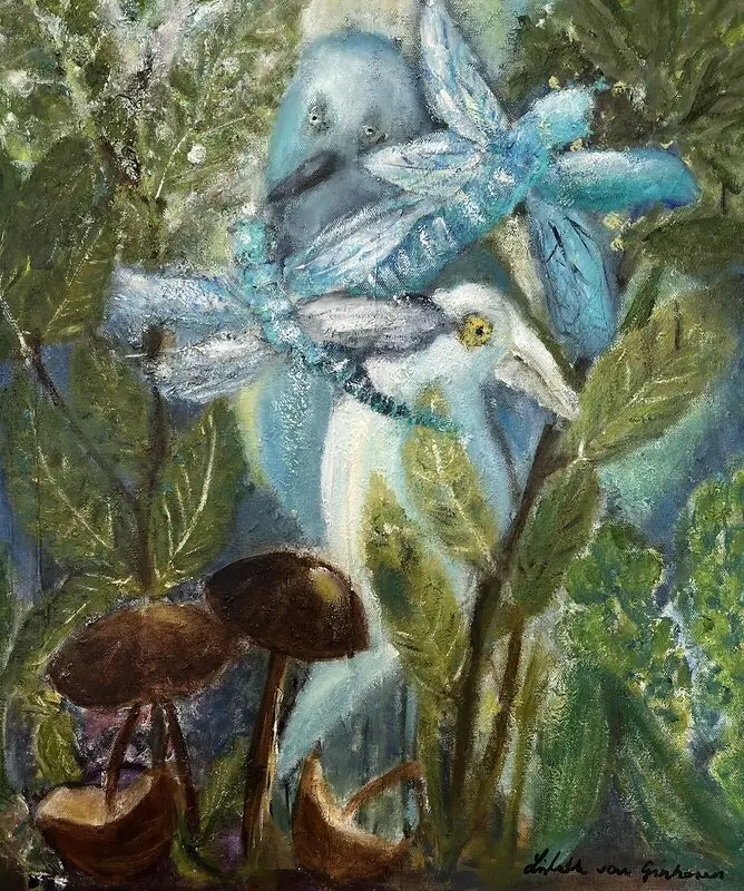 Akrylmålning Eteriskt av Lisbeth van Ginhoven