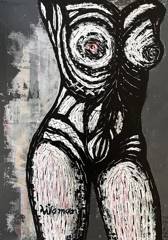 Akrylmålning WoMaN av Susanne Atkins Ryman