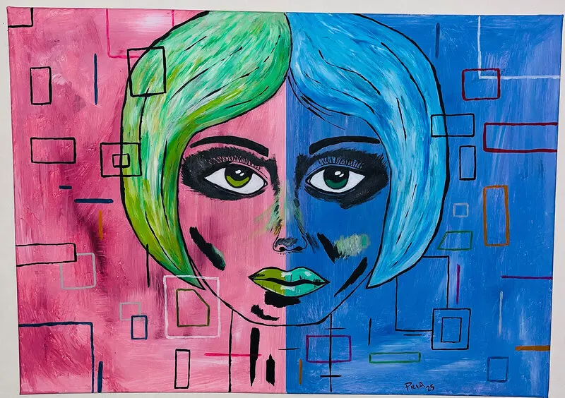 Akrylmålning Splitt vision av Pria Blomberg