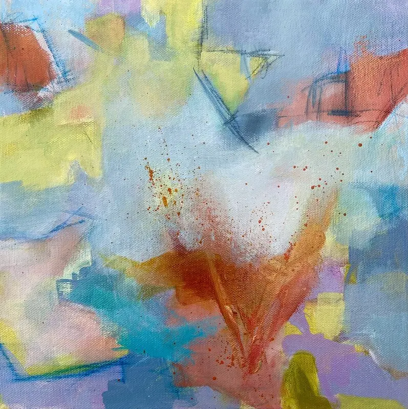 Akrylmålning När elden vaknar av Mona Achs Söderblom