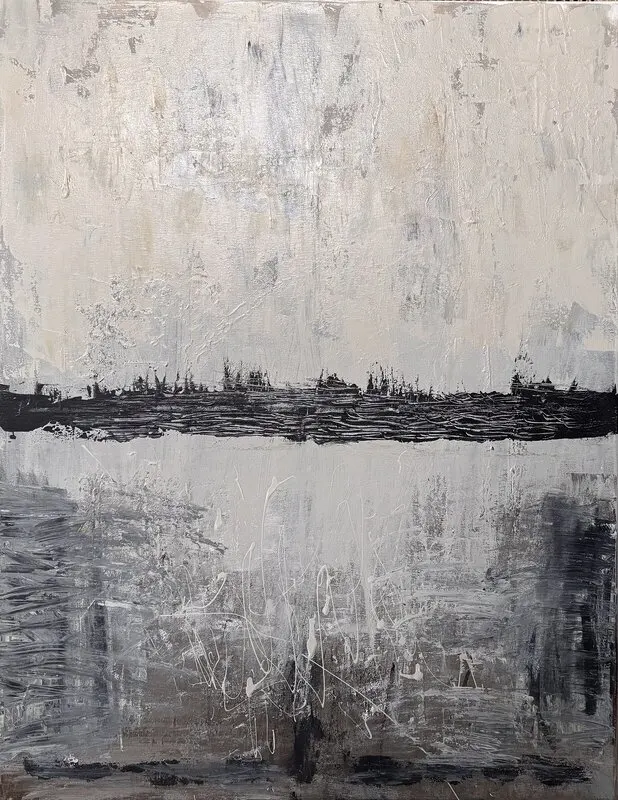 Akrylmålning Night at the beach. av Josefin Pettersson