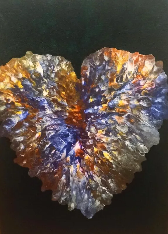 Akrylmålning Emerald heart av Sari