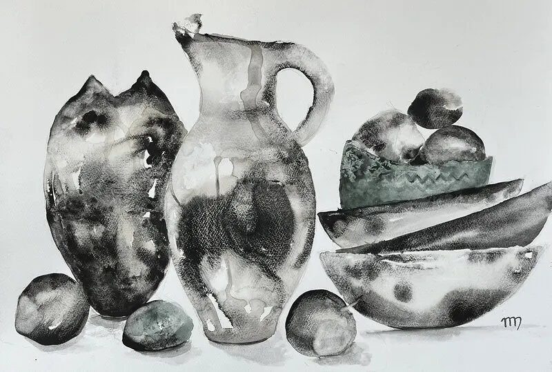 Akvarell Tjurkanna av Margareta Palm