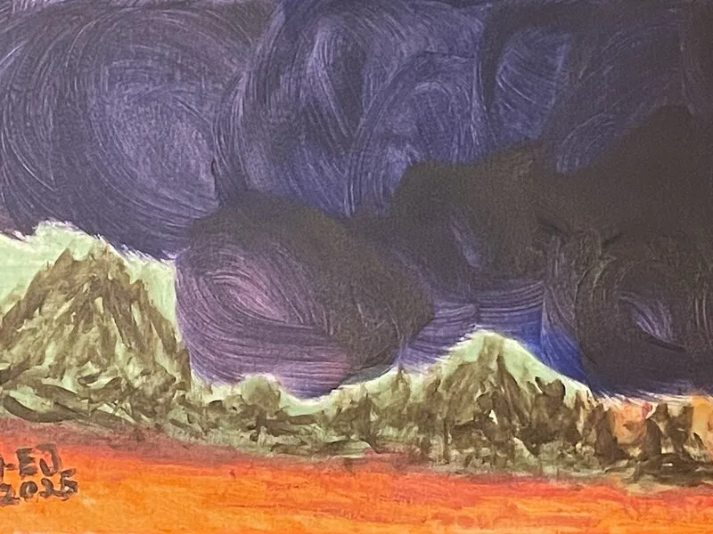 Akrylmålning Burning Desire in Rocky Mountains av Jan-Eric Johansson