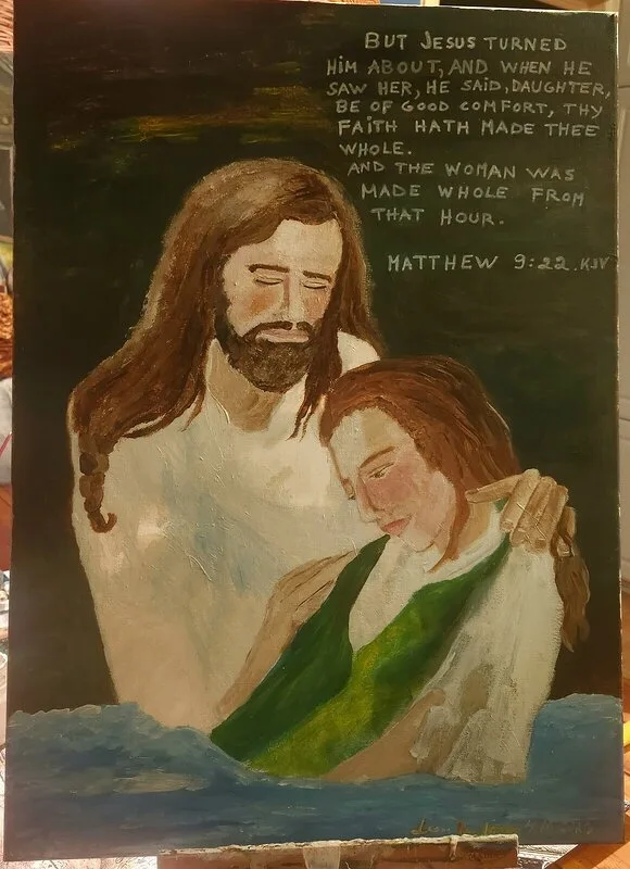 Akrylmålning Jesus and Maria Magdalena av Leena Rundgren