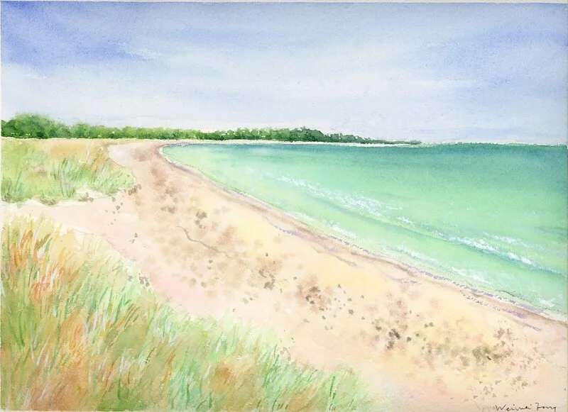 Akvarell Gotland Ljugarn 1 av Weiwei Fang