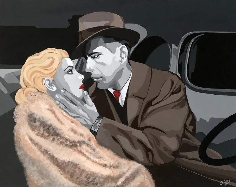 Akrylmålning Keep warm       Clark Gable, Carole Lombard av Siv Pettersson