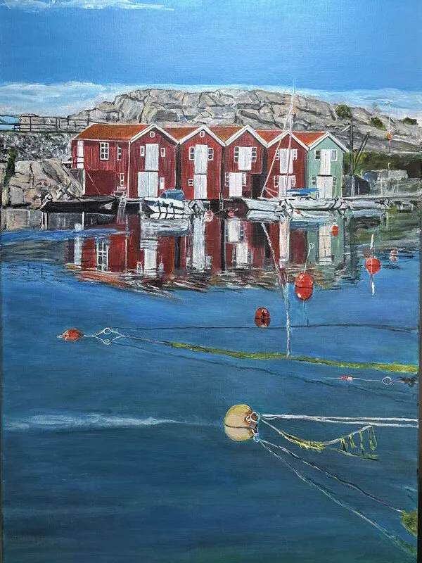 Akrylmålning Västkusten, Smögen av Sofia Jonasson