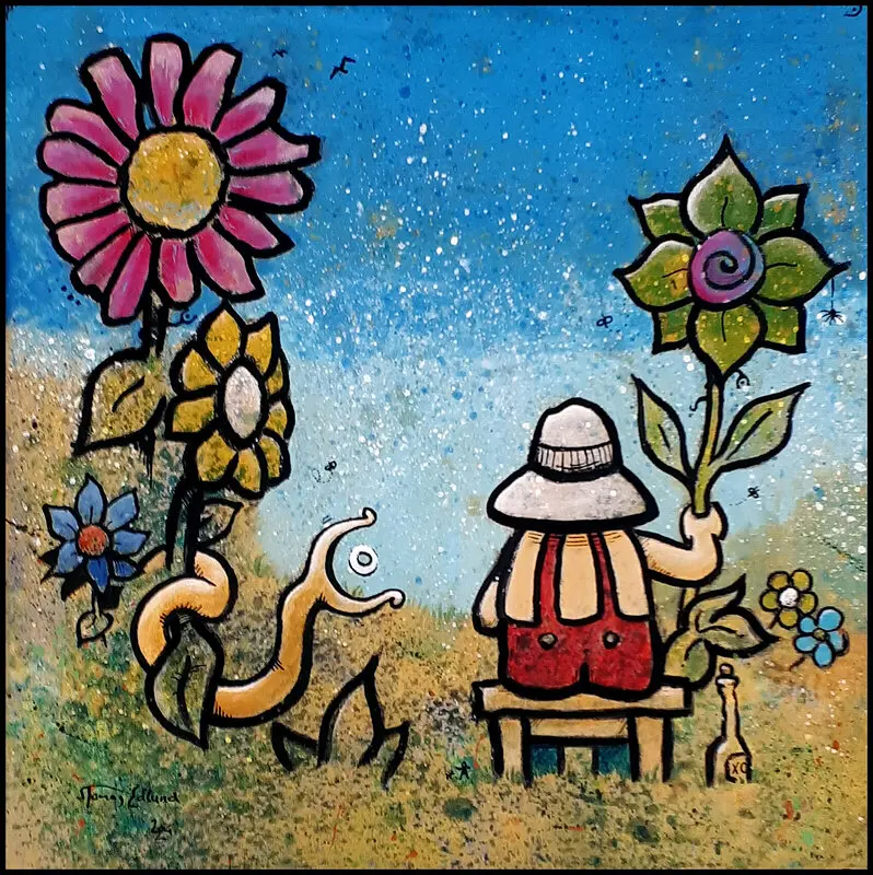 Akrylmålning Farbror Josefsson i Snake District av Tomas Edlund