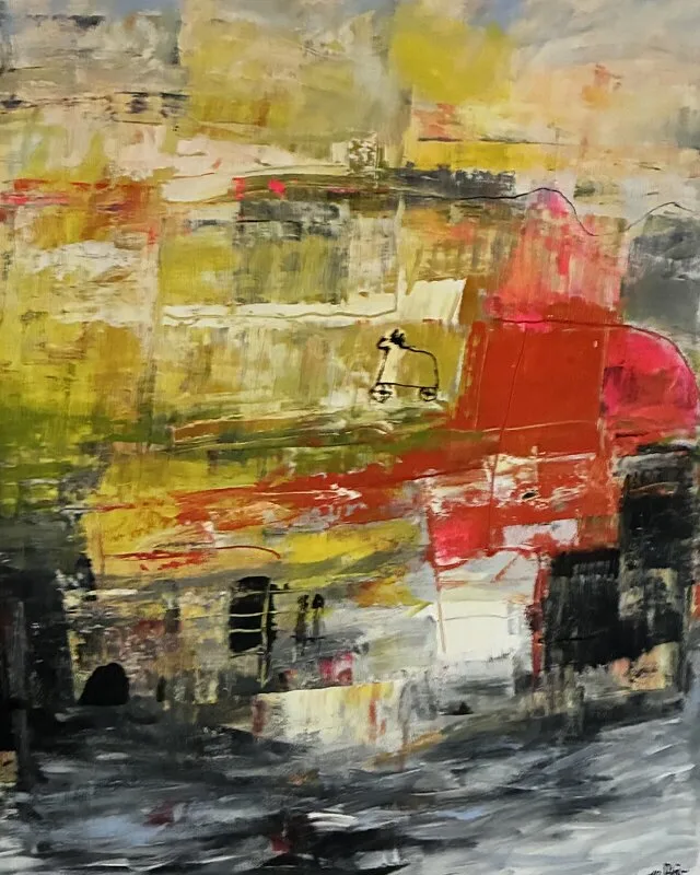 Akrylmålning Vilsen häst av Marianne Björn