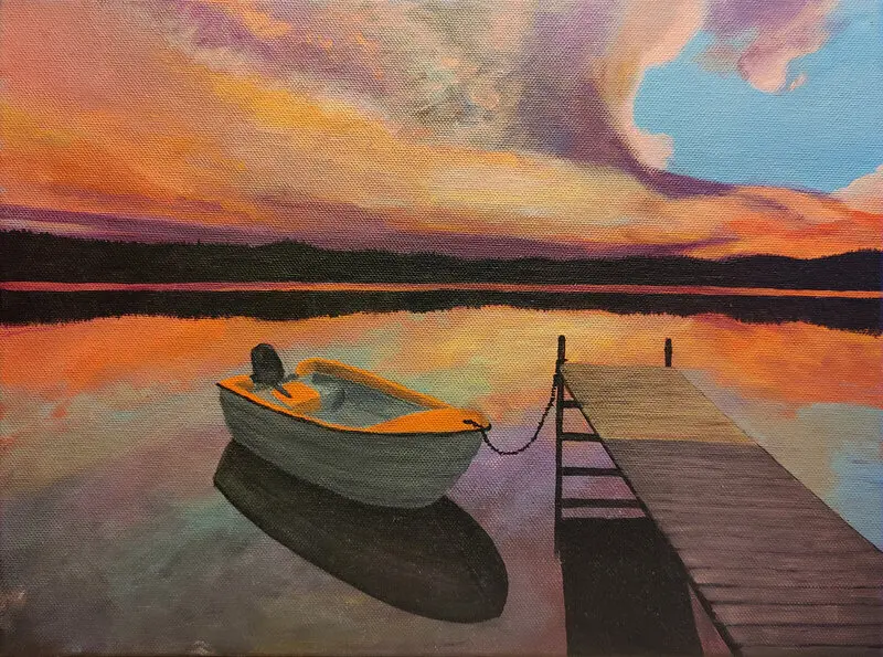 Akrylmålning Ultråfjärden av Carolina Backman