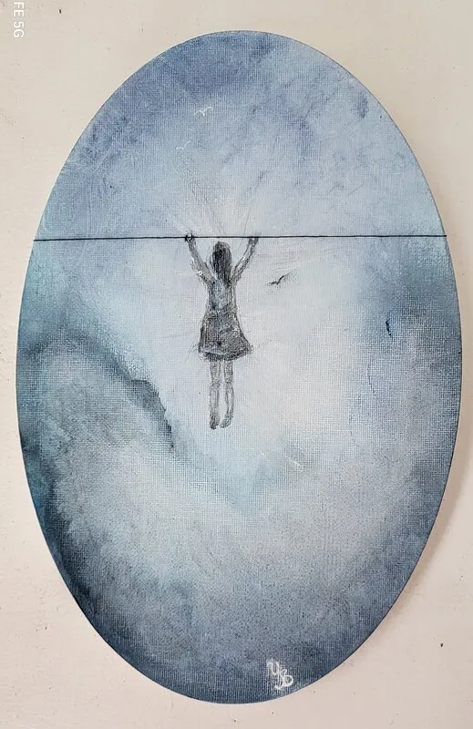 Akrylmålning På livets tråd av Ylva Berglund