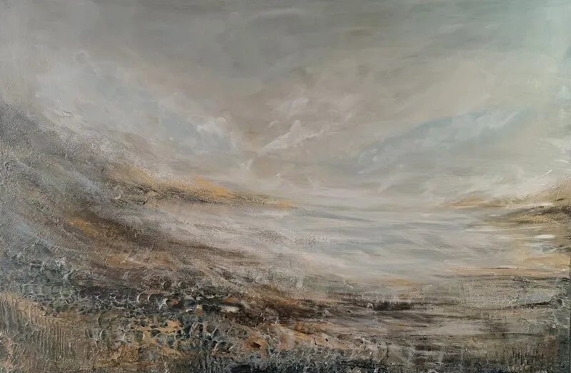 Akrylmålning Själsö av Pernilla Pettersson