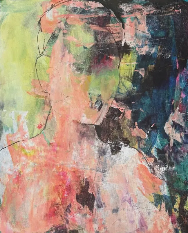 Akrylmålning Somebody somehow av Karin Björnsdotter