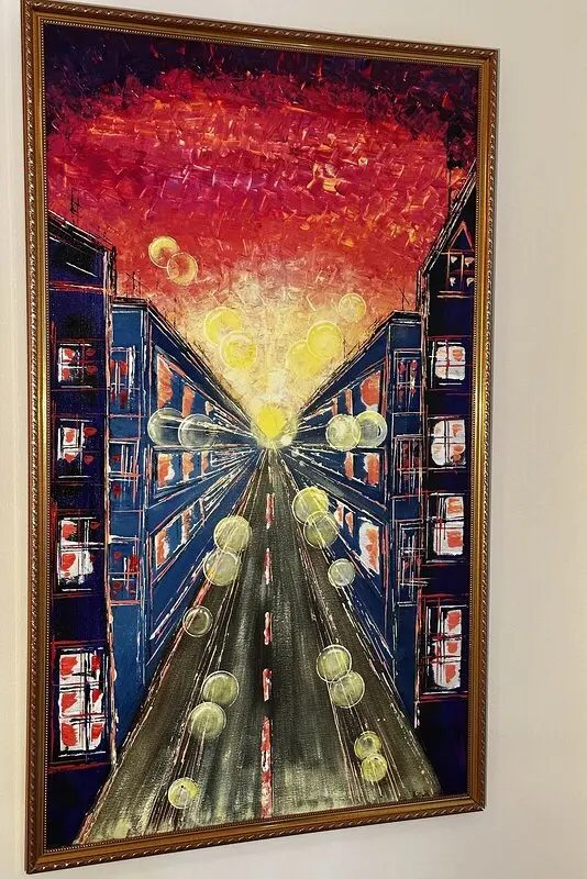 Akrylmålning Towards The Light av Jelena Hübinette