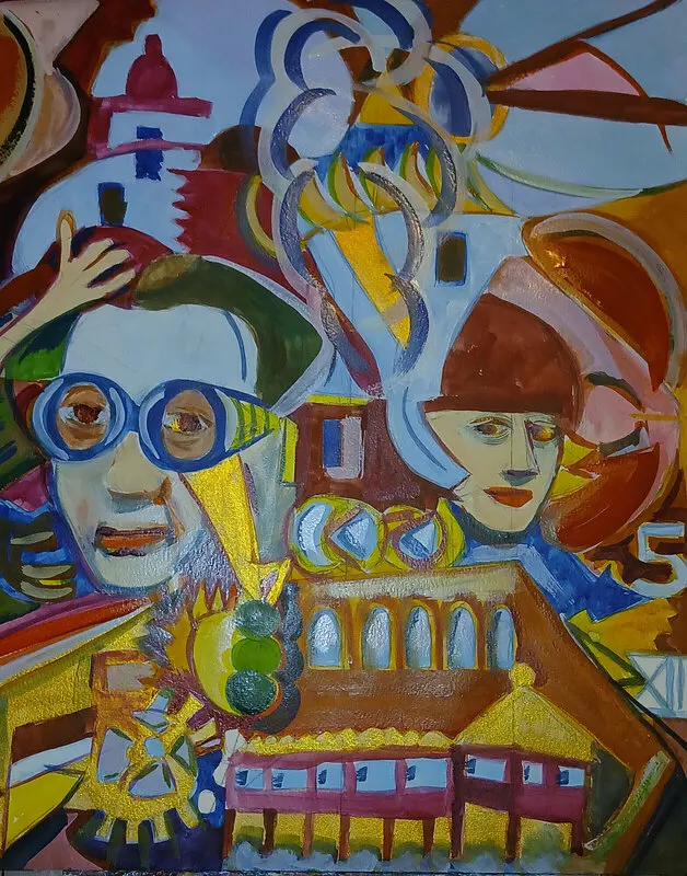 22 ) Man Ray and Sally Bowles in Steamfunk Luna Park. av Victor Finnigan