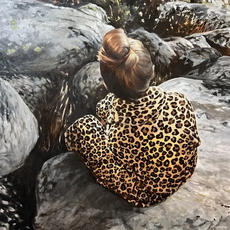 Oljemålning Leopard av Magdalena Tyboni