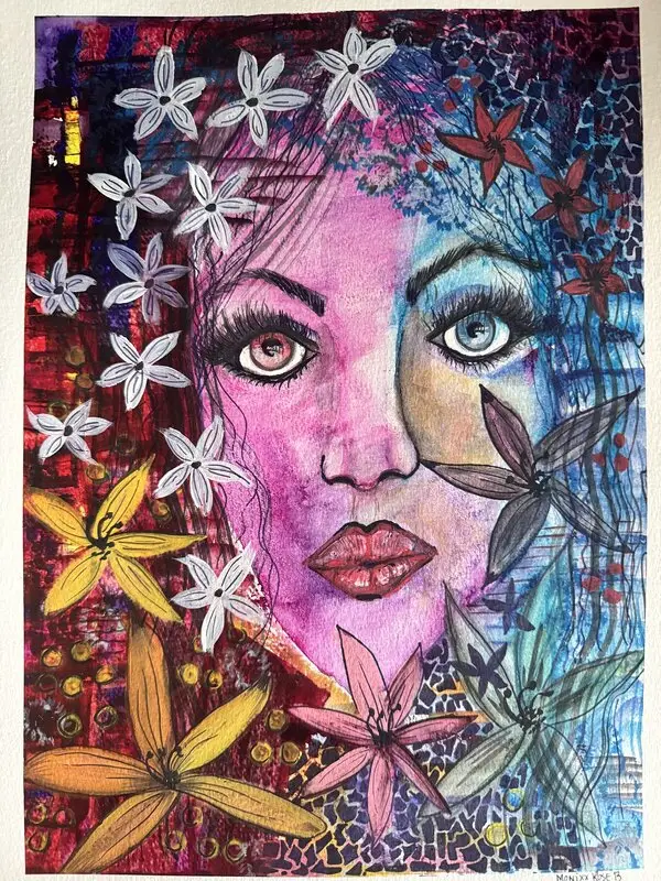 Akvarell Tᴡᴏ Sʜᴀᴅᴇs ᴏғ Sᴏᴜʟ av Monica Rose Bergström (Monixx)