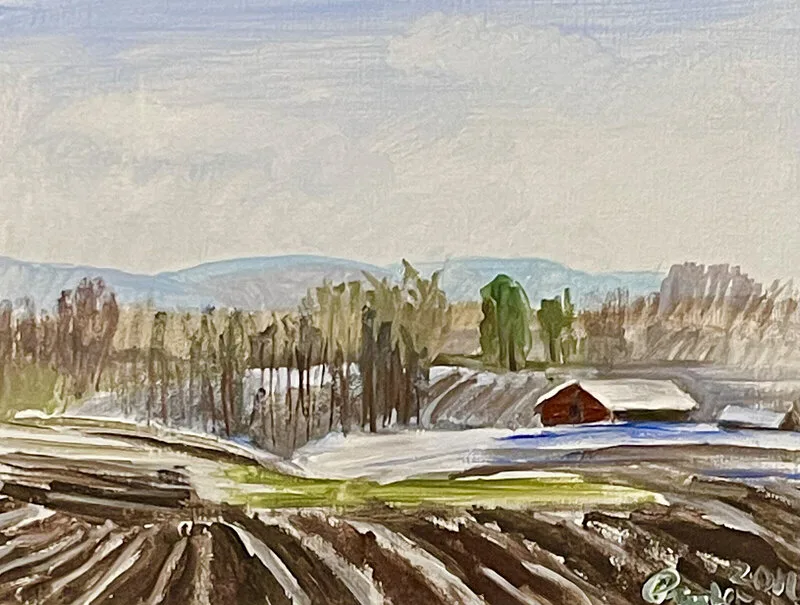 Akrylmålning Våren kommer. av Josef Pinter